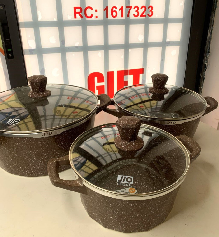 Dark brown Jio non stick pot