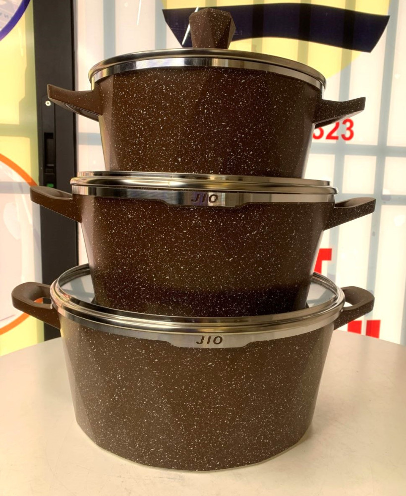 Dark brown Jio non stick pot