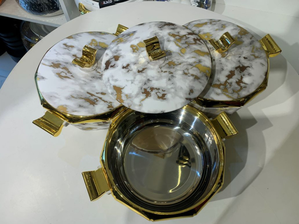 MARBLE EFFECT CASSEROLE WARMER