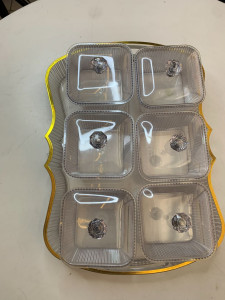 ACRYLIC 6 COMPARTMENT SERVING TRAY